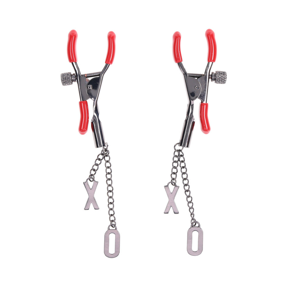 SPORTSHEETS SEX & MISCHIEF EX''S & OH''S NIPPLE CLAMPS