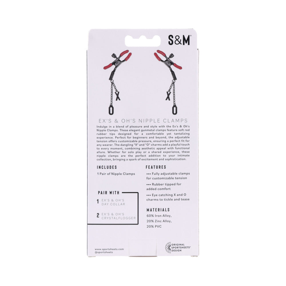 SPORTSHEETS SEX & MISCHIEF EX''S & OH''S NIPPLE CLAMPS