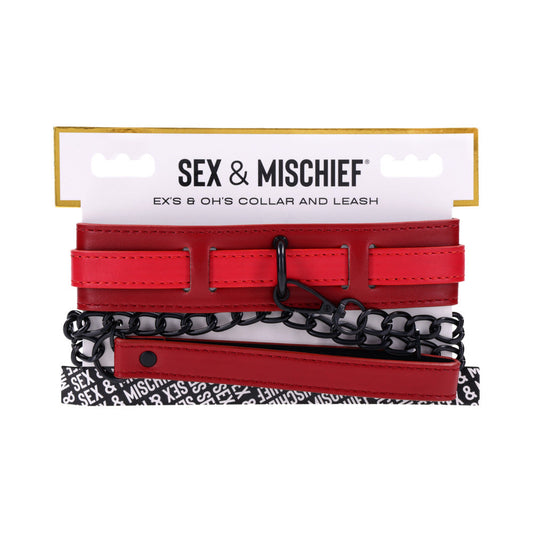 SPORTSHEETS - SEX & MISCHIEF EX''S & OH''S COLLAR AND LEASH