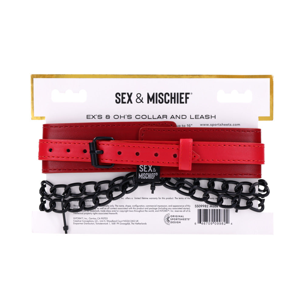 SPORTSHEETS - SEX & MISCHIEF EX''S & OH''S COLLAR AND LEASH