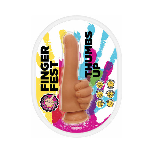 HOTT PRODUCTS - FINGER FEST THUMBS UP DILDO TAN