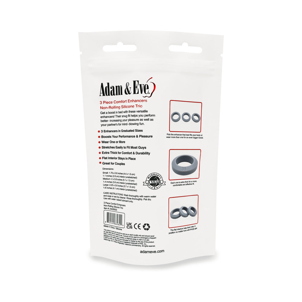 ADAM & EVE 3 PIECE COMFORT ENHANCERS (BAG PACKAGING)