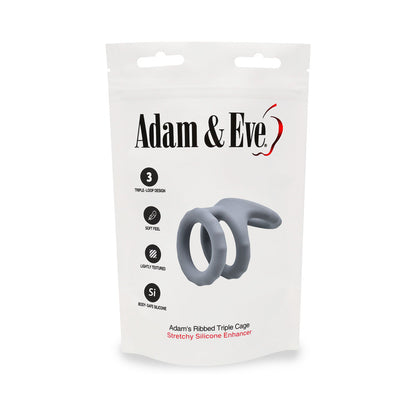 ADAM & EVE - ADAM''S RIDGED TRIPLE CAGE (BAG PACKAGING)