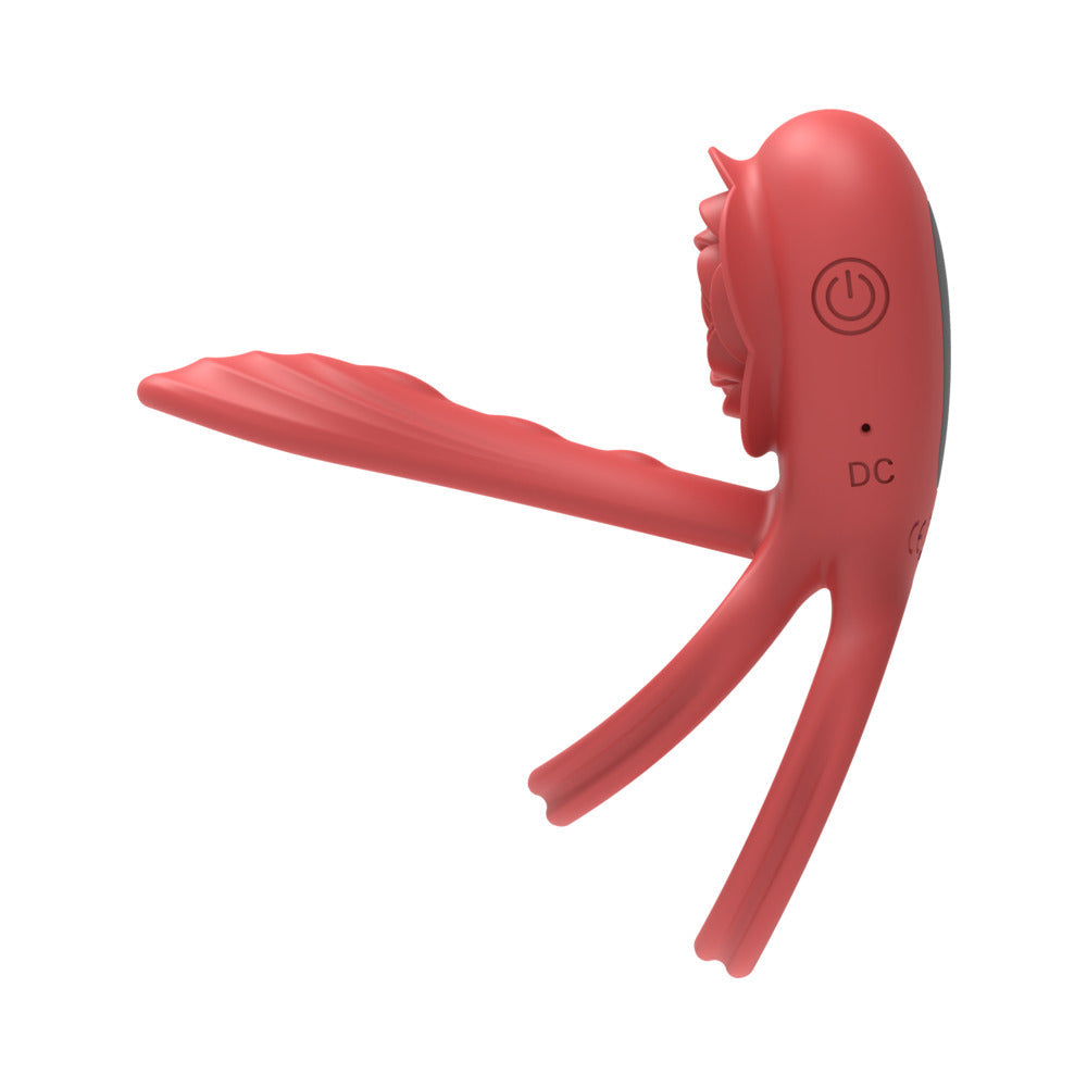 ADAM & EVE - VIBRATING ROSE GIRTH ENHANCER COUPLES TRIPLE STIMULATOR