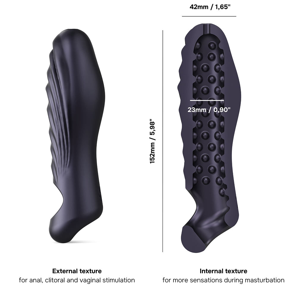 MAN WAN RYZER PENIS EXTENDER AND SOFT MASTURBATING SLEEVE BLACK PLUM