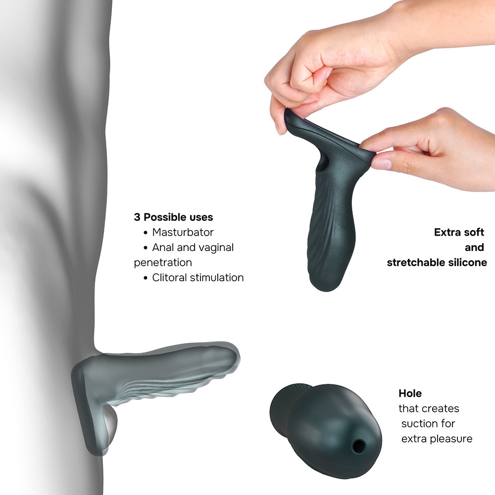 MAN WAN RYZER PENIS EXTENDER AND SOFT MASTURBATING SLEEVE PINE GREY