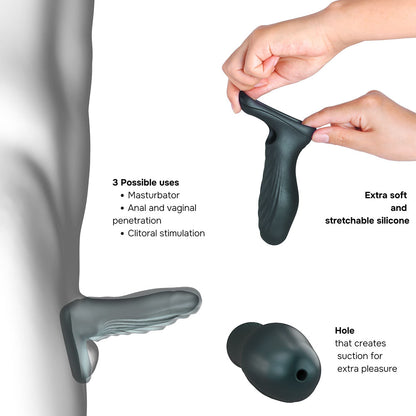 MAN WAN RYZER PENIS EXTENDER AND SOFT MASTURBATING SLEEVE PINE GREY