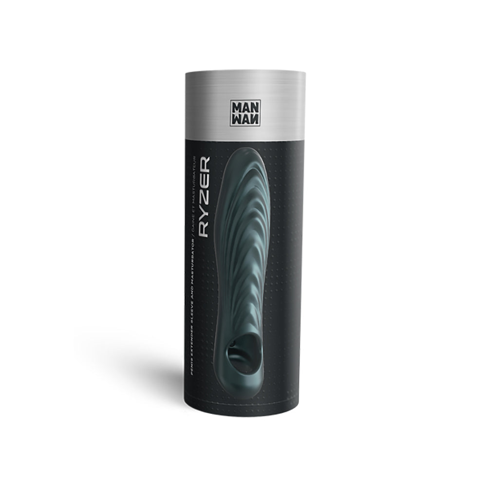 MAN WAN RYZER PENIS EXTENDER AND SOFT MASTURBATING SLEEVE PINE GREY