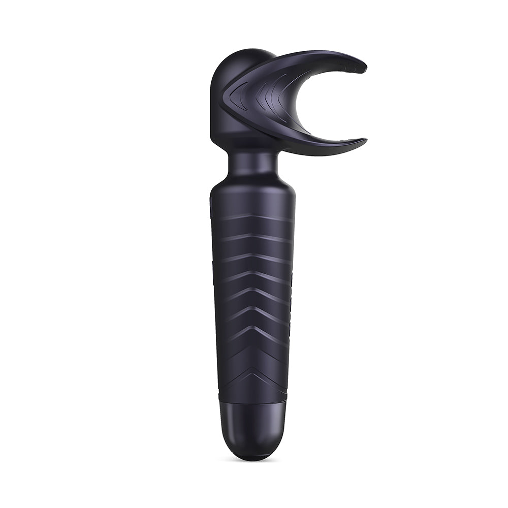 MAN WAN MAN.WAND EVO 2-IN-1 FRENULUM STIMULATOR & WAND WITH CRESCENDO BLACK PLUM