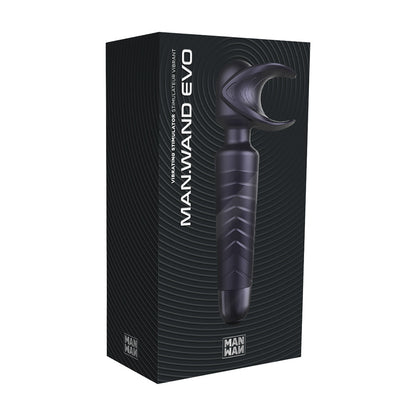 LOVELY PLANET - MAN WAN MAN.WAND EVO 2-IN-1 FRENULUM STIMULATOR & WAND WITH CRESCENDO BLACK PLUM
