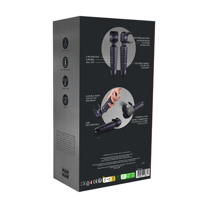 LOVELY PLANET - MAN WAN MAN.WAND EVO 2-IN-1 FRENULUM STIMULATOR & WAND WITH CRESCENDO BLACK PLUM