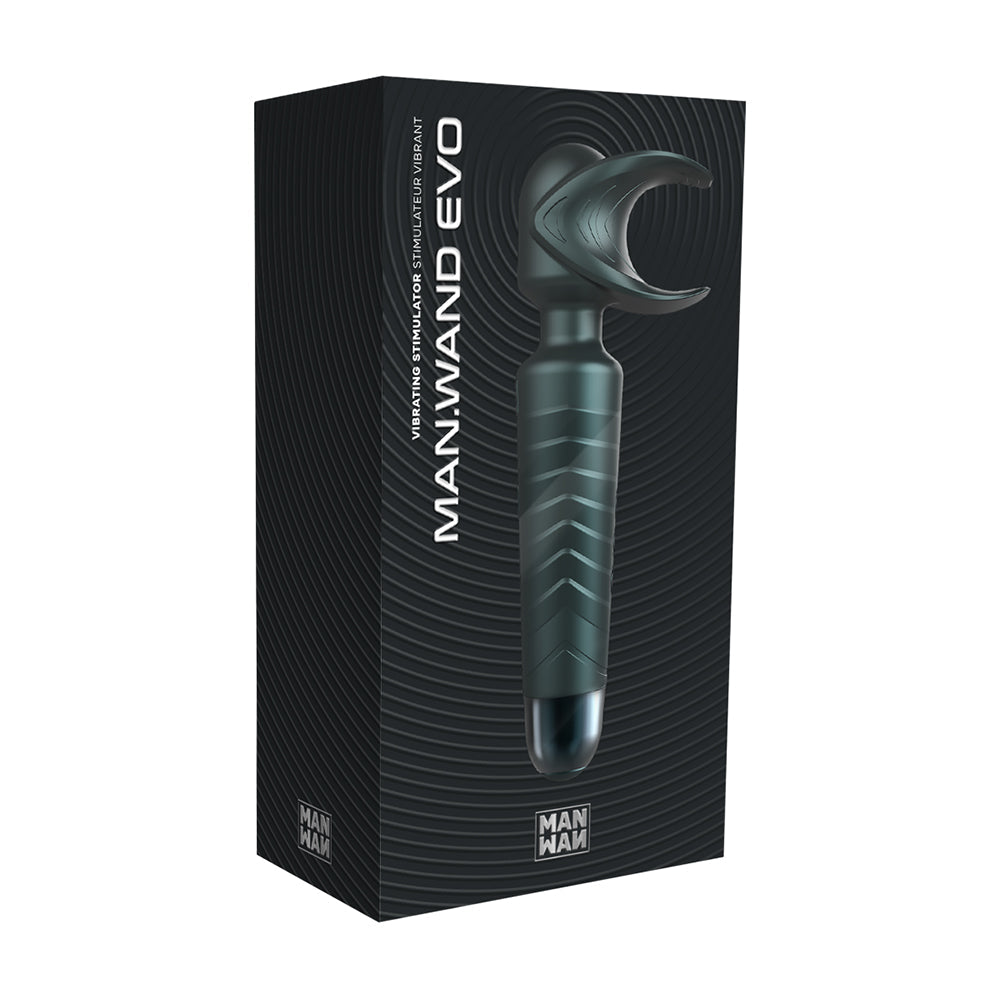 LOVELY PLANET - MAN WAN MAN.WAND EVO 2-IN-1 FRENULUM STIMULATOR & WAND WITH CRESCENDO PINE GREY