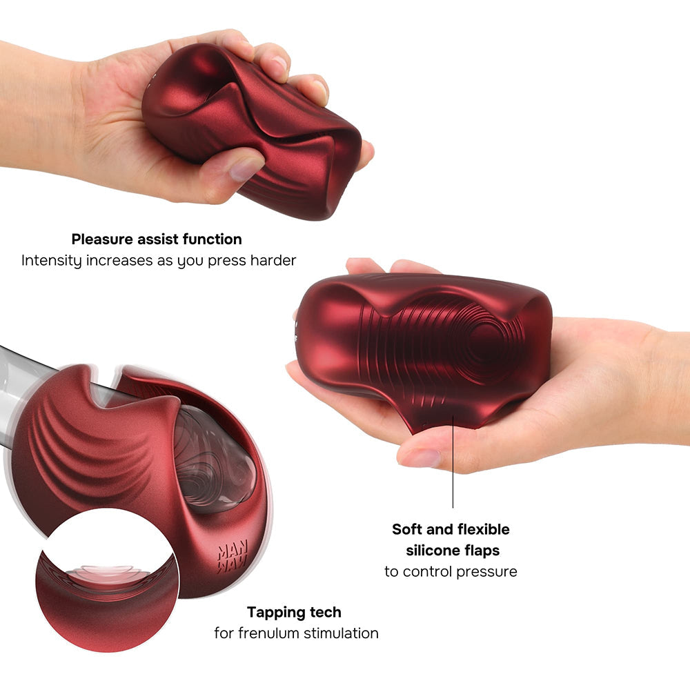 LOVELY PLANET - MAN WAN SUB ONE TAPPING STIMULATOR VELVET RED