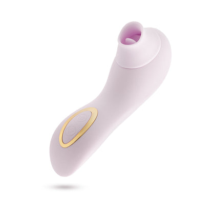 DELICE FLEUR CLITORAL FLUTTERING & SUCTION PERSONAL MASSAGER BARELY PURPLE