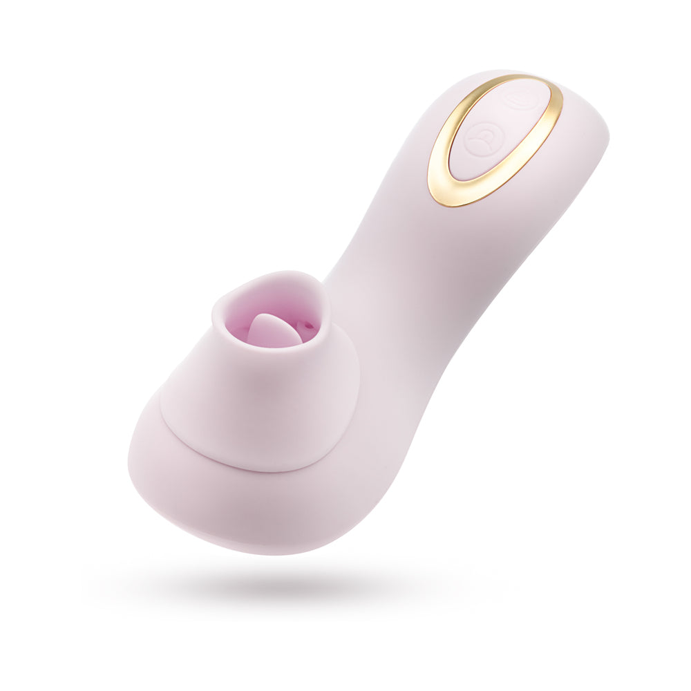 DELICE FLEUR CLITORAL FLUTTERING & SUCTION PERSONAL MASSAGER BARELY PURPLE