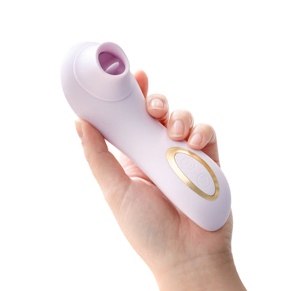 DELICE FLEUR CLITORAL FLUTTERING & SUCTION PERSONAL MASSAGER BARELY PURPLE