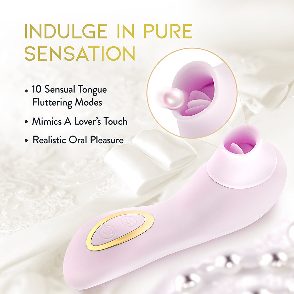 DELICE FLEUR CLITORAL FLUTTERING & SUCTION PERSONAL MASSAGER BARELY PURPLE