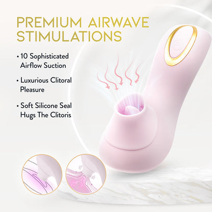 DELICE FLEUR CLITORAL FLUTTERING & SUCTION PERSONAL MASSAGER BARELY PURPLE