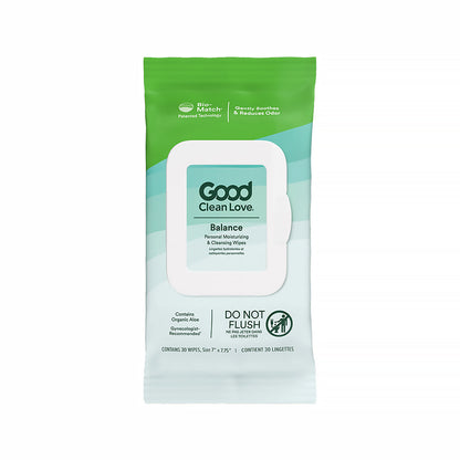 GOOD CLEAN LOVE BALANCE PERSONAL MOISTURIZING & CLEANSING WIPES 30 CT