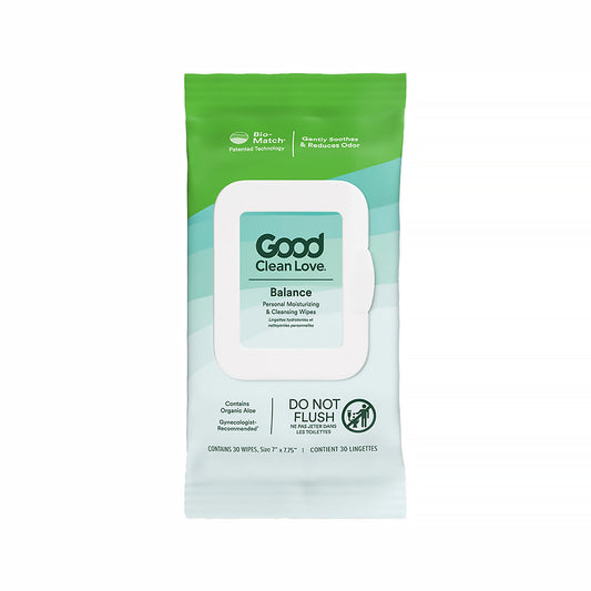 GOOD CLEAN LOVE - BALANCE PERSONAL MOISTURIZING & CLEANSING WIPES 30 CT