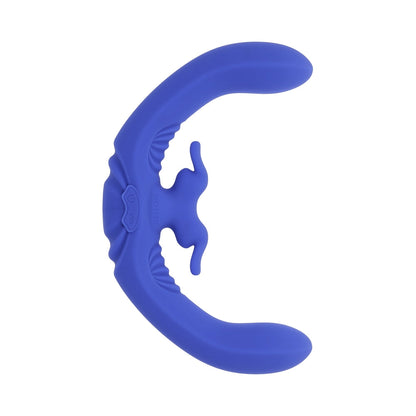 EVOLVED LOVEBIRDS RECHARGEABLE SILICONE REMOTE-CONTROLLED DUAL-ENDED VIBRATOR BLUE