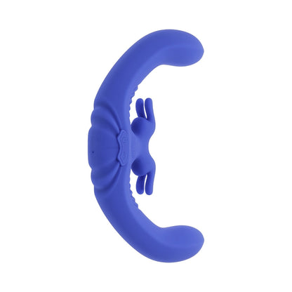 EVOLVED LOVEBIRDS RECHARGEABLE SILICONE REMOTE-CONTROLLED DUAL-ENDED VIBRATOR BLUE