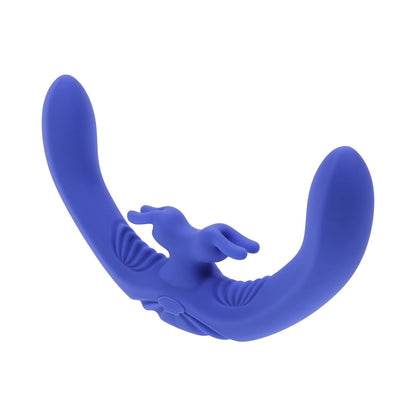 EVOLVED LOVEBIRDS RECHARGEABLE SILICONE REMOTE-CONTROLLED DUAL-ENDED VIBRATOR BLUE