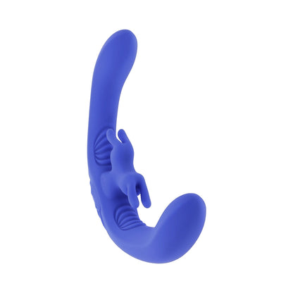 EVOLVED LOVEBIRDS RECHARGEABLE SILICONE REMOTE-CONTROLLED DUAL-ENDED VIBRATOR BLUE