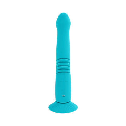 EVOLVED - BUNNY HOP RECHARGEABLE SILICONE THRUSTING RABBIT VIBRATOR TEAL