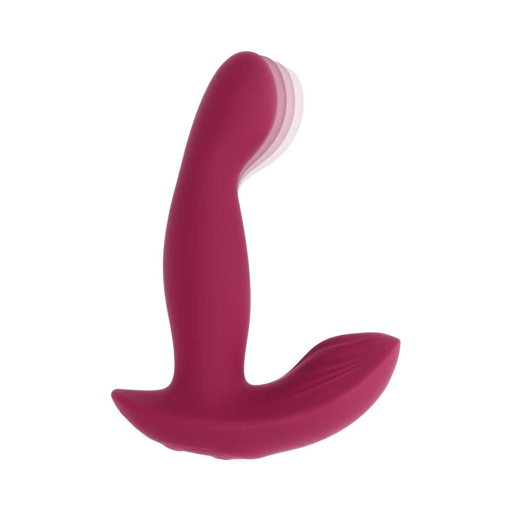 EVOLVED COME ON OVER RECHARGEABLE SILICONE REMOTE-CONTROLLED COME-HITHER VIBRATOR BURGUNDY