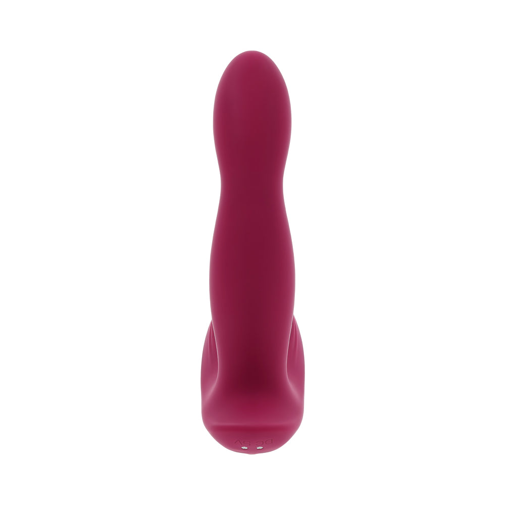 EVOLVED COME ON OVER RECHARGEABLE SILICONE REMOTE-CONTROLLED COME-HITHER VIBRATOR BURGUNDY