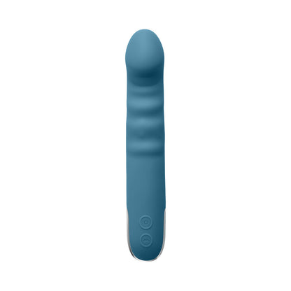 EVOLVED - QUEEN OF ALL TRADES RECHARGEABLE SILICONE THRUSTING AND ROTATING VIBRATOR TEAL