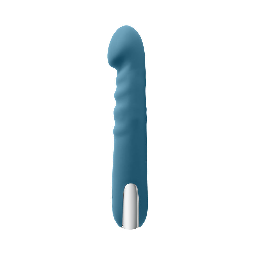 EVOLVED - QUEEN OF ALL TRADES RECHARGEABLE SILICONE THRUSTING AND ROTATING VIBRATOR TEAL