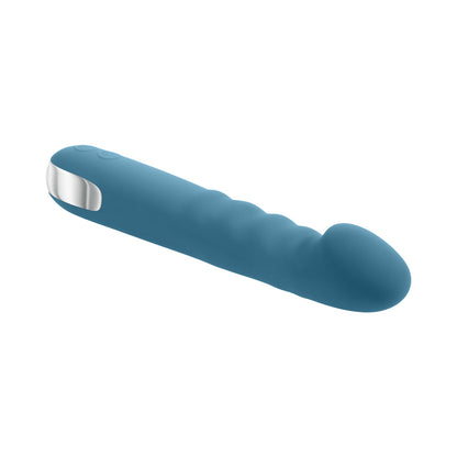 QUEEN OF ALL TRADES RECHARGEABLE SILICONE THRUSTING AND ROTATING VIBRATOR TEAL