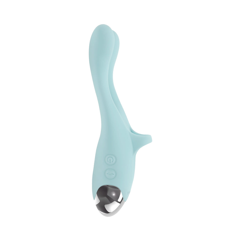 EVOLVED COUPLES THERAPY RECHARGEABLE SILICONE FLEXIBLE ARM TAPPING FINGER VIBRATOR MINT