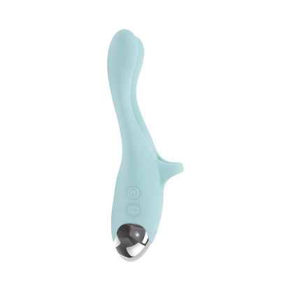 EVOLVED COUPLES THERAPY RECHARGEABLE SILICONE FLEXIBLE ARM TAPPING FINGER VIBRATOR MINT
