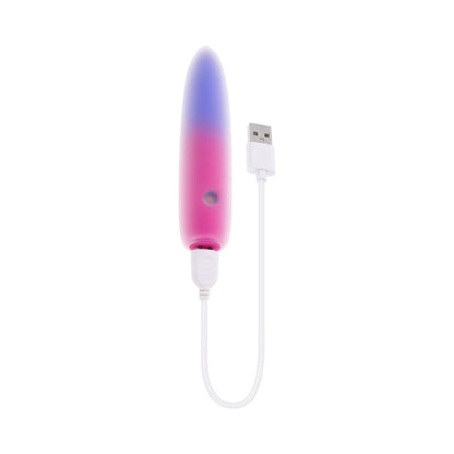 EVOLVED PARADISE BULLET RECHARGEABLE DUAL LAYER SILICONE BULLET VIBRATOR PINK/PURPLE