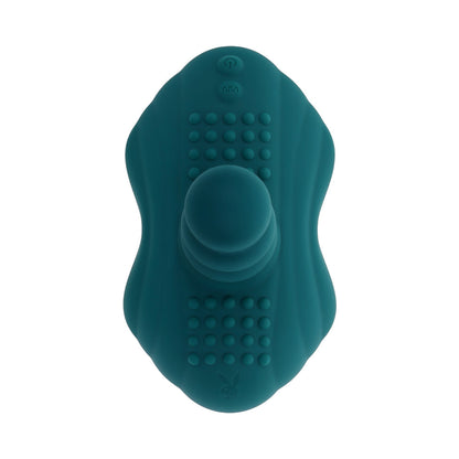 PLAYBOY HAVE A SEAT RECHARGEABLE SILICONE REMOTE-CONTROLLED VIBRATING GRIND PAD DEEP TEAL