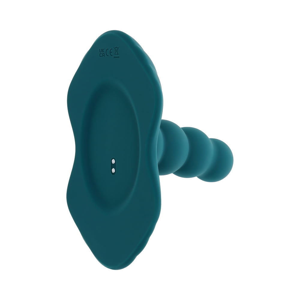 PLAYBOY - HAVE A SEAT RECHARGEABLE SILICONE REMOTE-CONTROLLED VIBRATING GRIND PAD DEEP TEAL