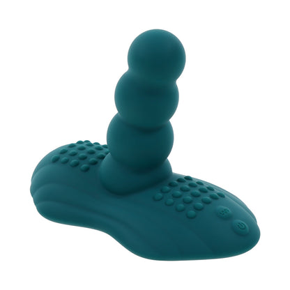 PLAYBOY HAVE A SEAT RECHARGEABLE SILICONE REMOTE-CONTROLLED VIBRATING GRIND PAD DEEP TEAL