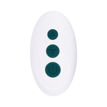 PLAYBOY HAVE A SEAT RECHARGEABLE SILICONE REMOTE-CONTROLLED VIBRATING GRIND PAD DEEP TEAL