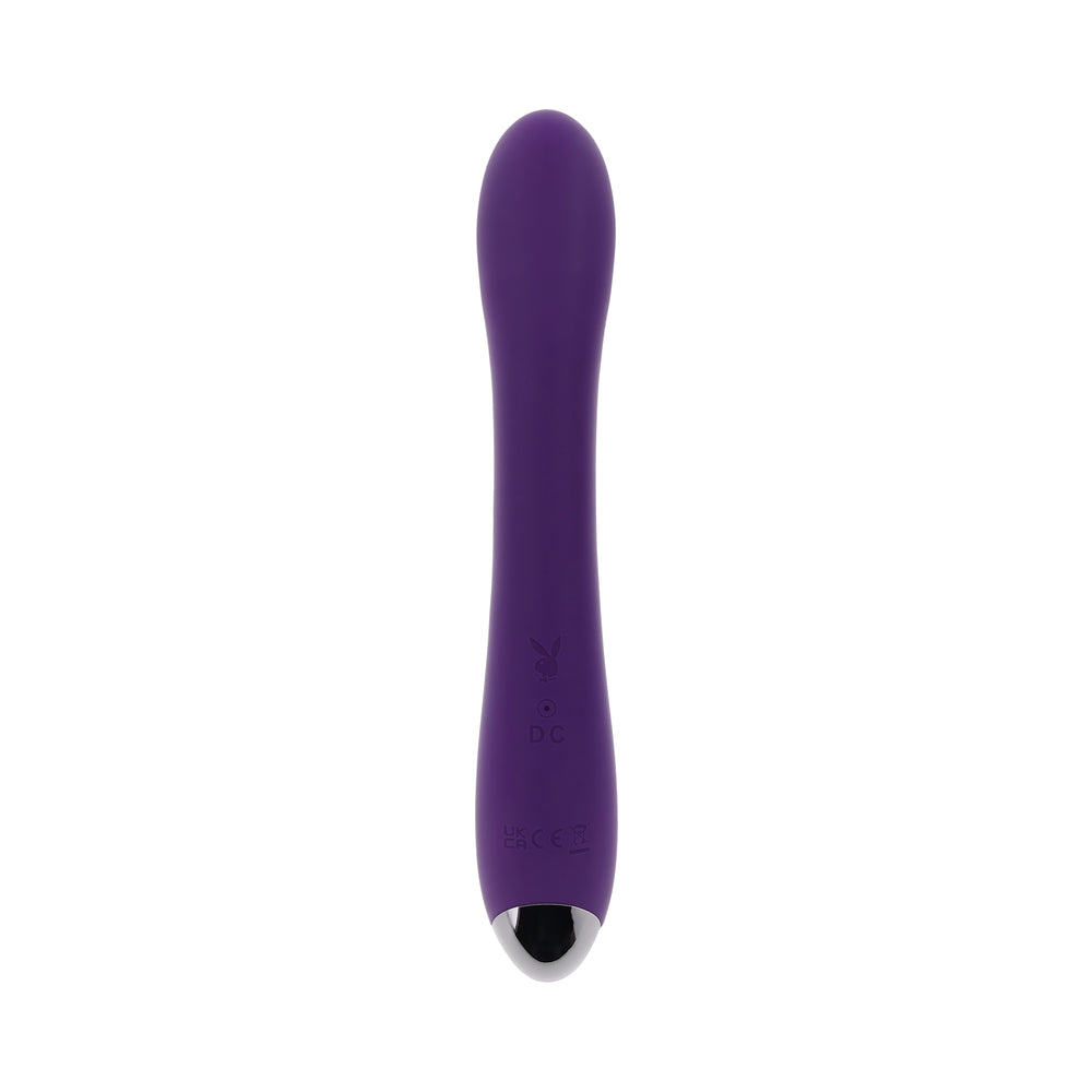 PLAYBOY NEW CRUSH RECHARGEABLE SILICONE RABBIT VIBRATOR ACAI