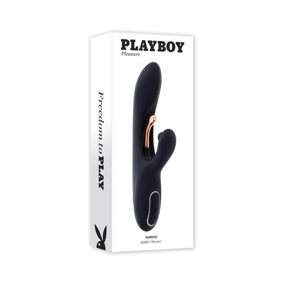 PLAYBOY AUREUS RECHARGEABLE SILICONE RABBIT VIBRATOR 2 AM