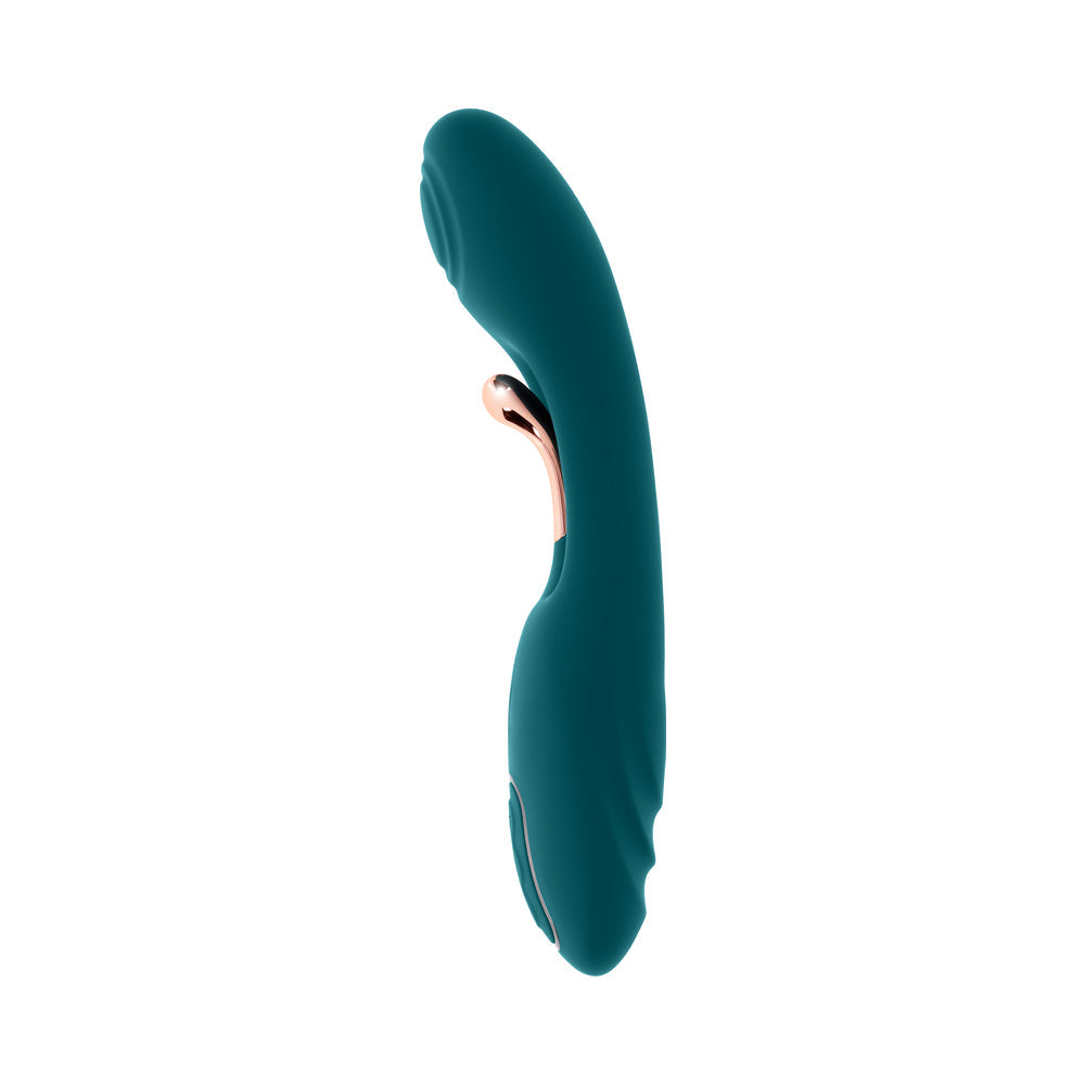 PLAYBOY AURELIE RECHARGEABLE SILICONE G-SPOT TICKLING VIBRATOR DEEP TEAL