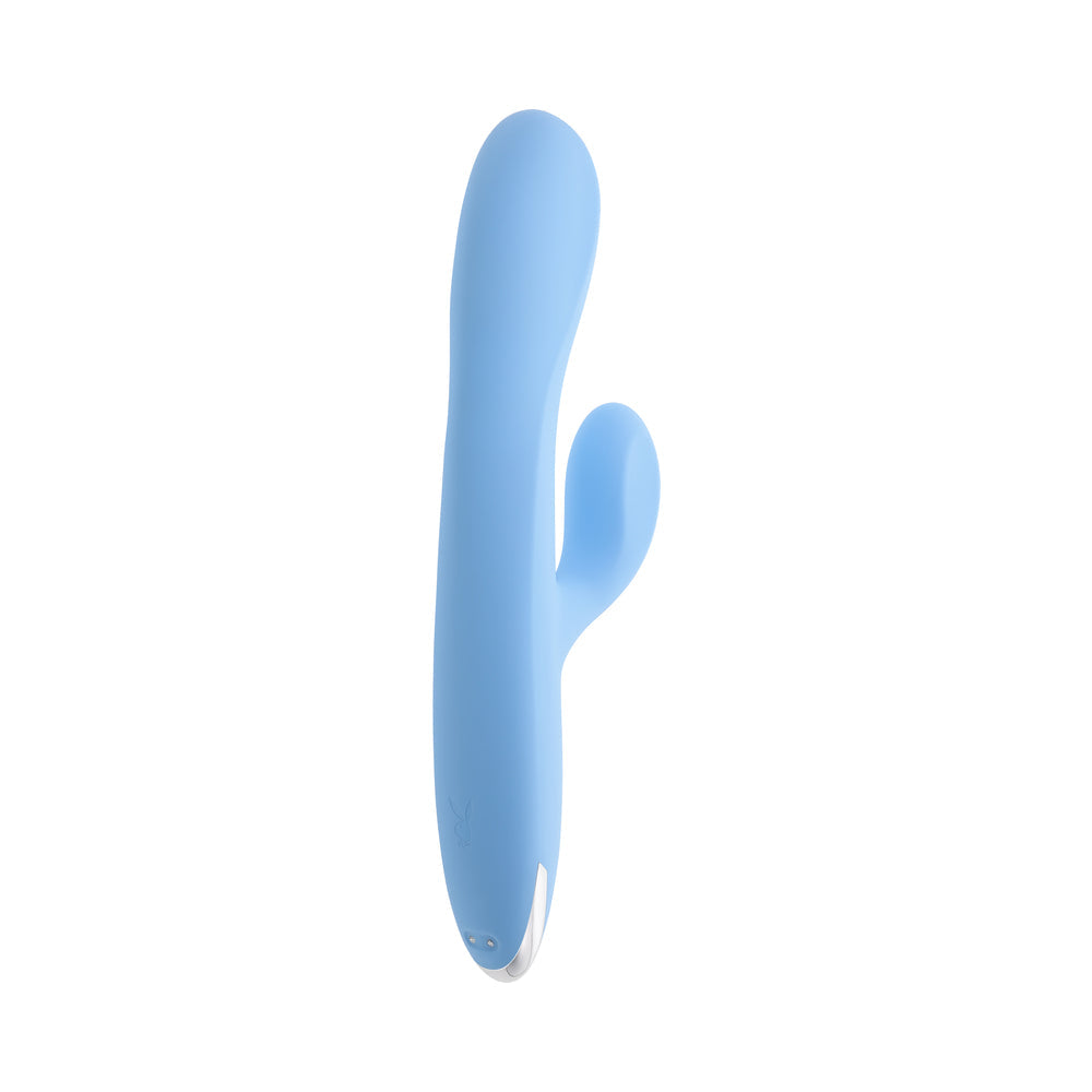 PLAYBOY UP & AWAY RECHARGEABLE SILICONE RABBIT VIBRATOR BLUE