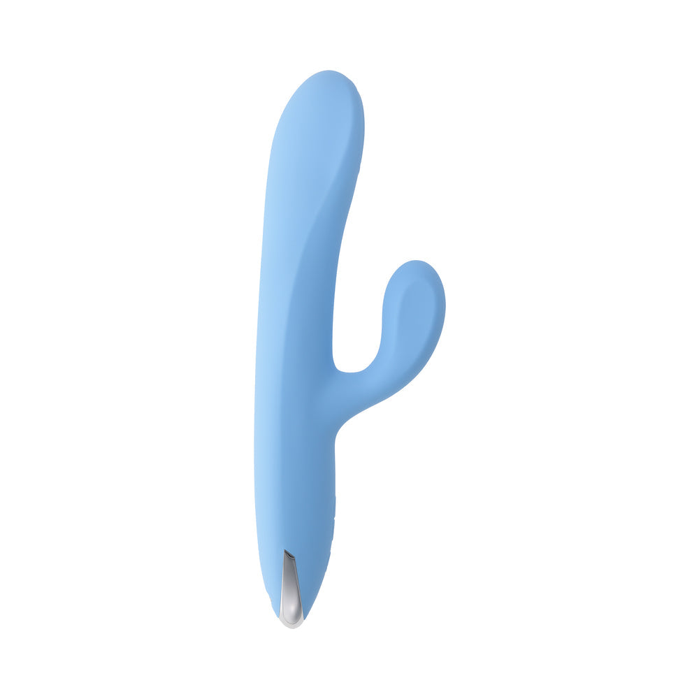 PLAYBOY UP & AWAY RECHARGEABLE SILICONE RABBIT VIBRATOR BLUE