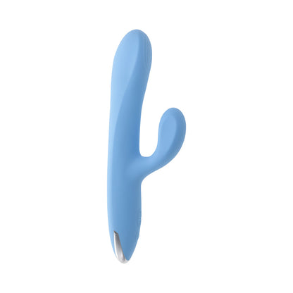 PLAYBOY - UP & AWAY RECHARGEABLE SILICONE RABBIT VIBRATOR BLUE