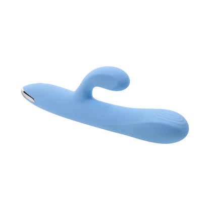 PLAYBOY - UP & AWAY RECHARGEABLE SILICONE RABBIT VIBRATOR BLUE
