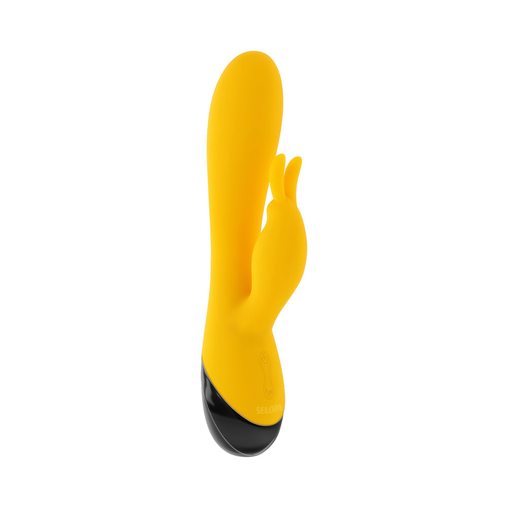 SELOPA BUZZZ BUNNY RECHARGEABLE SILICONE FLEXIBLE RABBIT VIBRATOR YELLOW