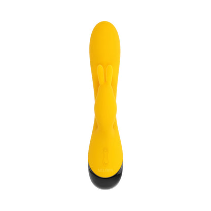 SELOPA BUZZZ BUNNY RECHARGEABLE SILICONE FLEXIBLE RABBIT VIBRATOR YELLOW
